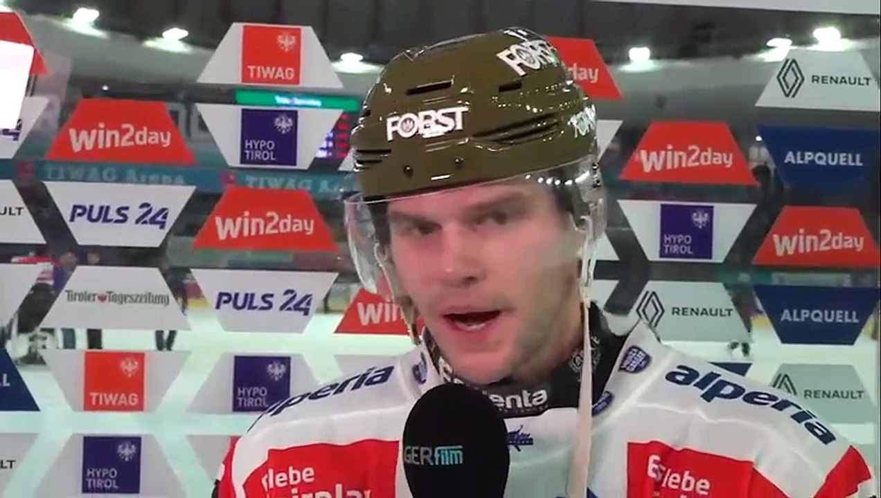 Simon Bourque (HCB) nach dem Sieg gegen Innsbruck