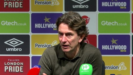 Thomas Frank reacts to a 3-1 defeat on New Years Day