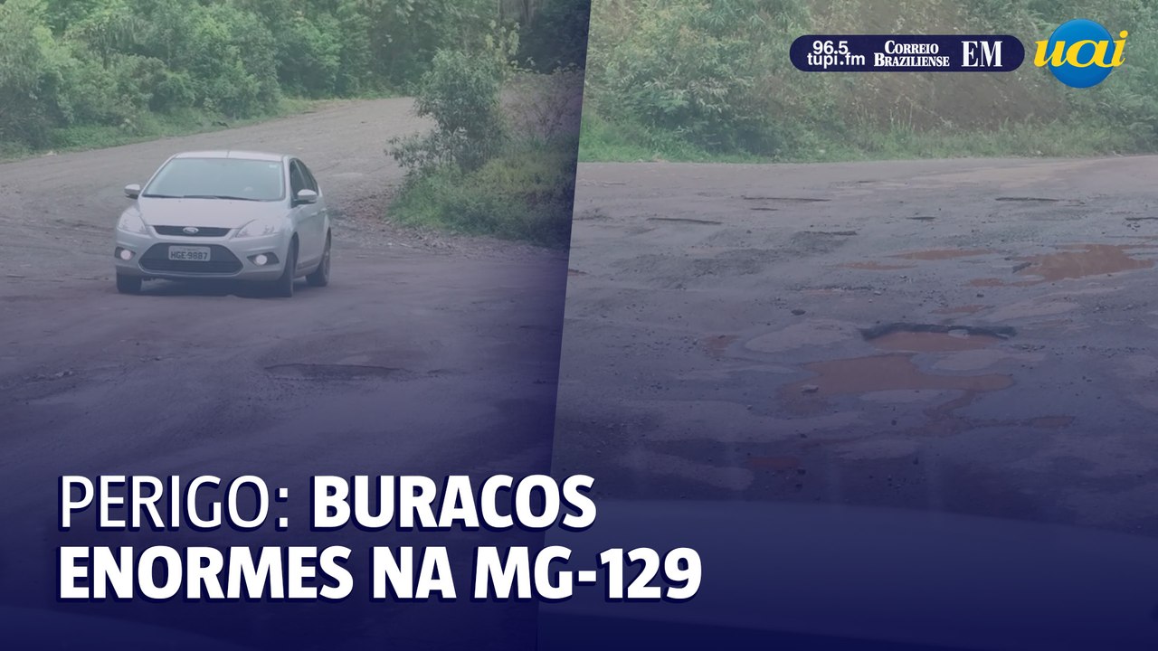 Estrada Real: motoristas têm dificuldades para desviar dos buracos na MG-129
