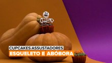 Cupcakes Assustadores: Esqueletos e Abóboras