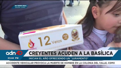 Decenas de creyentes acuden a la Basílica de Guadalupe; inician el año ofreciendo un "Juramento"