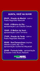 Programação de Quinta na Rádio Sorte Music 🎶