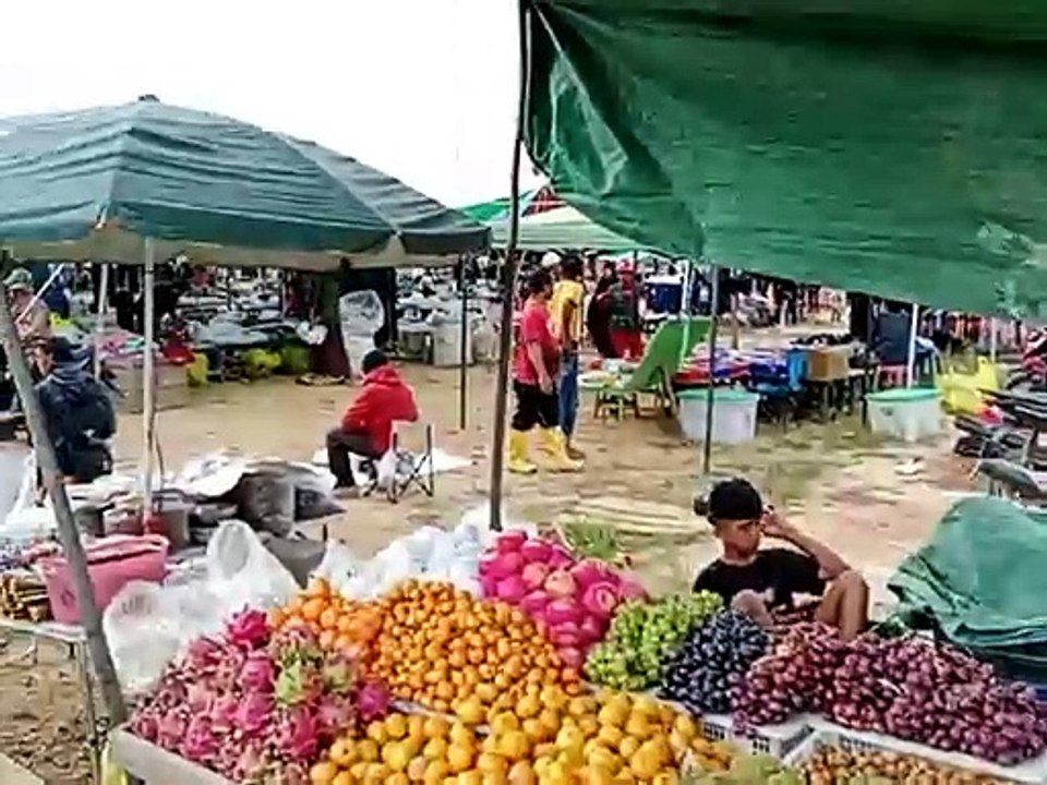 Pelapak Mulai Jualan di Lapangan Depan Kantor Desa Bumi Harapan