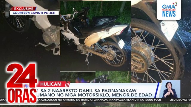 1 sa 2 naaresto dahil sa pagnanakaw umano ng mga motorsiklo, menor de edad | 24 Oras