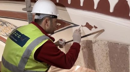 Selimiye Camisi restorasyonunda "ince işçilik" çalışmaları sürüyor