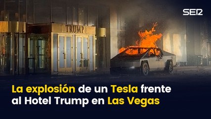 Un coche de Tesla explota frente al Hotel Trump en Las Vegas