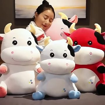 Custom super cute softest tie-dyed plush pet zoo cow stuffed animal gifts for kids.