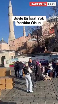 Ayasofya Cami önündeki görüntü vatandaşı isyan ettirdi: Yazıklar olsun