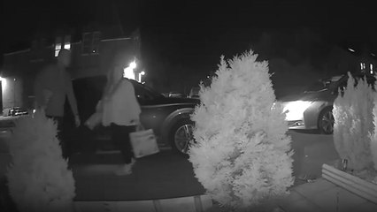 Girl seizes an opportunity to nudge boy when his keys slip
