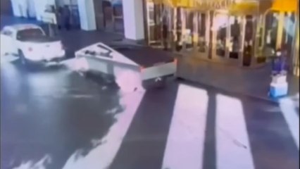 Moment Tesla Cybertruck explodes outside Trump hotel