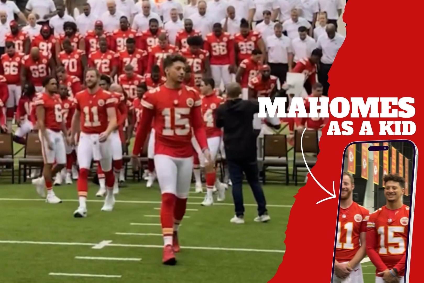 Patrick Mahomes was like a kid again with his 8th team photo