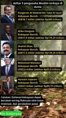 5 pengusaha Muslim terkaya di dunia, lengkap dengan estimasi kekayaan dalam rupiah