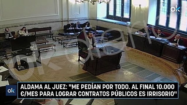 Aldama al juez: Me pedían por todo. Al final 10.000 €/mes para lograr contratos públicos es irrisorio