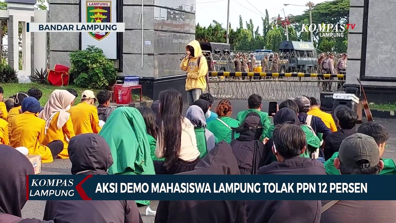 Aksi Demo Mahasiswa Lampung Tolak PPN 12 Persen