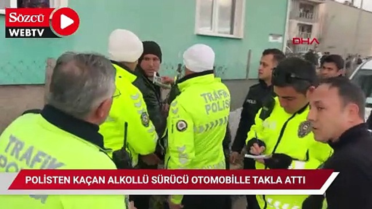 Polisten kaçan alkollü sürücü otomobille takla attı