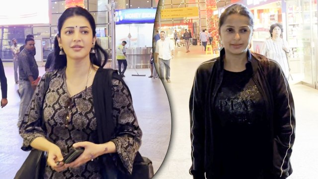 Shruti Haasan और Bhumika Chawla का एअरपोर्ट पर दिखा कैजुअल लुक, फैन्स के साथ खिंचवाई फोटोज