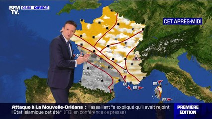 La perturbation descend dans le sud-ouest avec des températures froides