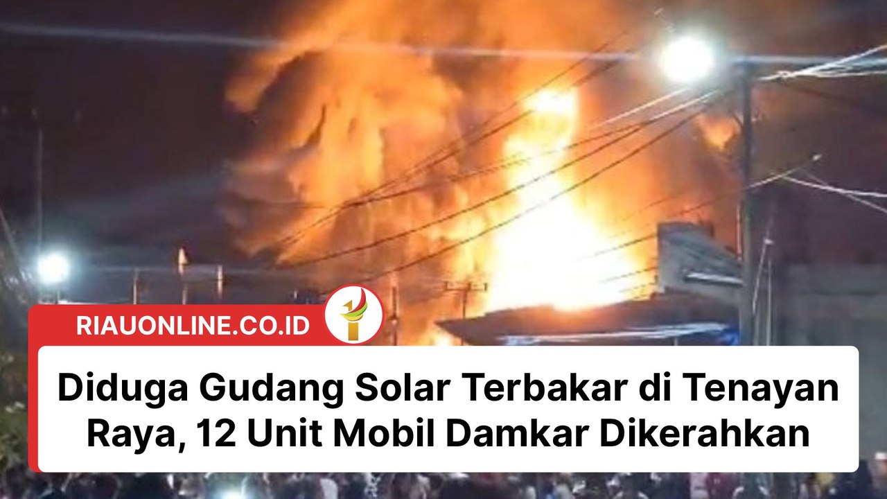 Diduga Gudang Solar Terbakar di Tenayan Raya, 12 Unit Mobil Damkar Dikerahkan