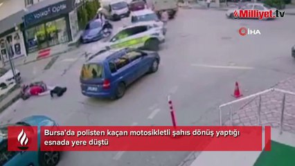 Bursa’da polisten kaçan motosikletli kazaya böyle karıştı