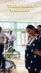 An energetic and thrilling trampoline workout session!