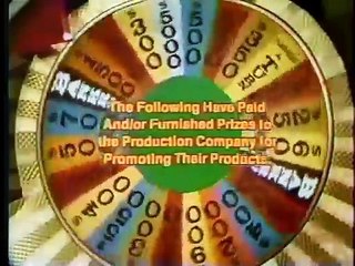 Wheel of Fortune closing credits, 9/19/83