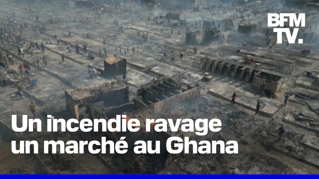 Un énorme incendie ravage le principal marché aux fripes du Ghana