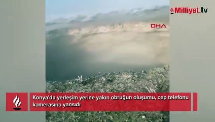 Konya'da obruk oluşumu cep telefonu kamerasına yansıdı! Büyük bir gürültüyle çöktü