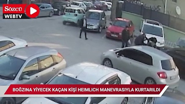 Boğazına yiyecek kaçan kişi Heimlich manevrasıyla kurtarıldı