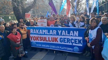 KESK'ten TÜİK önünde protesto: "TÜİK rakamlarının en az iki katı enflasyon yaşıyoruz"