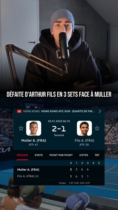 Défaite frustrante pour Arthur Fils cette nuit face à Muller 🤯