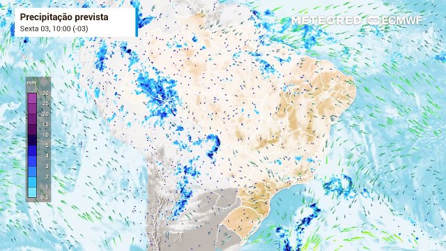 Canal de umidade pode causar chuvas intensas e tempestades no Brasil neste final de semana