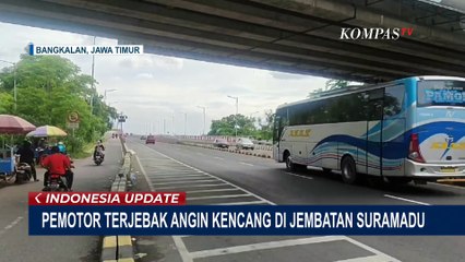 Rekaman Pemotor Terjebak Angin Kencang di Jembatan Suramadu