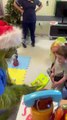 The not so mean one Dr Grinch visits Pinderfields Hospital to entertain NHS staff and patients voluntarily