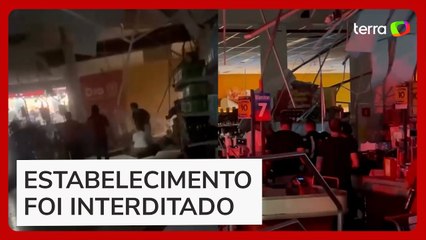 Teto de supermercado desaba e deixa pessoas feridas na Zona Norte de SP