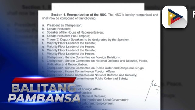 PBBM issues EO 81 ordering the reorganization of NSC