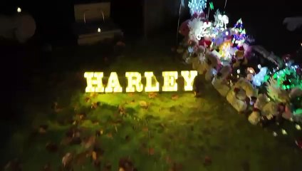 Drone footage of Badshot Lea lights