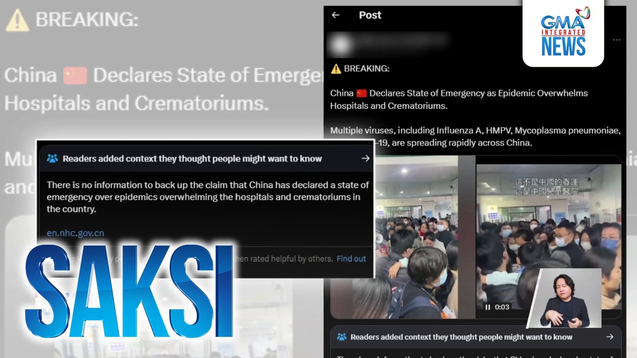 DOH - Fake news ang kumakalat na post na may bagong epidemya sa China | Saksi