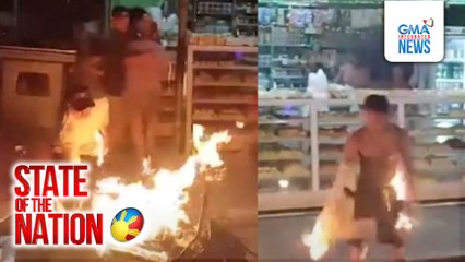 Motorsiklo sa Pasay City, nagliyab; rider, nasunog ang damit | SONA