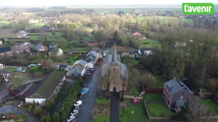 Le Brabant wallon vu du ciel : le village de Gentinnes
