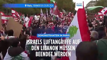Paris: Demonstranten fordern ein Ende der israelischen Luftangriffe auf Libanon