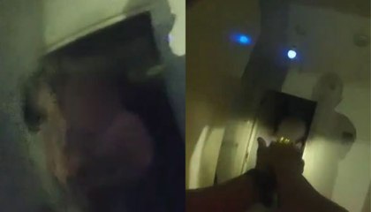 Man swings circular saw at police