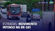 Movimento intenso na BR-381, sentido Vitória, perto de BH