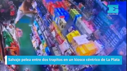 Salvaje pelea entre dos trapitos en un kiosco céntrico de La Plata