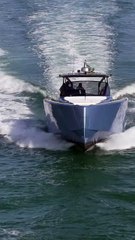 Gorgeous Pardo yacht filmed from above at the Haulover Inlet