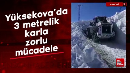 Yüksekova’da 3 metrelik karla zorlu mücadelesi