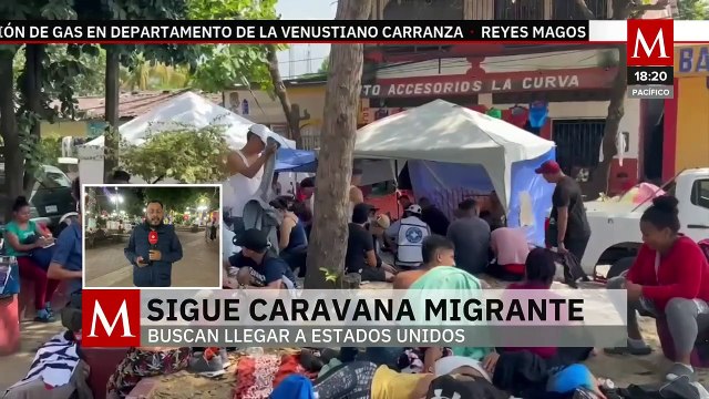 Caravana migrante descansa en Huixtla, Chiapas; han caminado más de 41 kilómetros