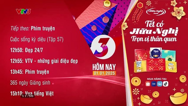 VTV3 | Today program introduction, TVad ident New Year 2025 | 04:58:10 on Wednesday, 1 January 2025