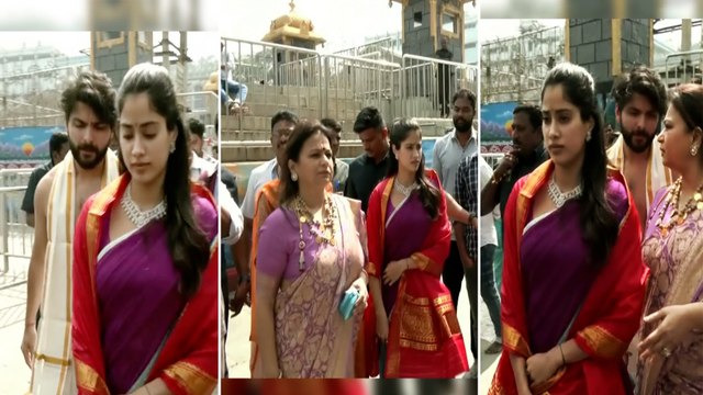 Janhvi Kapoor, BF Shikhar Pahariya और उनकी Mom के साथ पहुंचीं Trumala Mandir,Viral हुआ Video