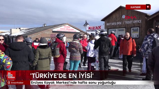 Erciyes Kayak Merkezi'nde hafta sonu yoğunluğu