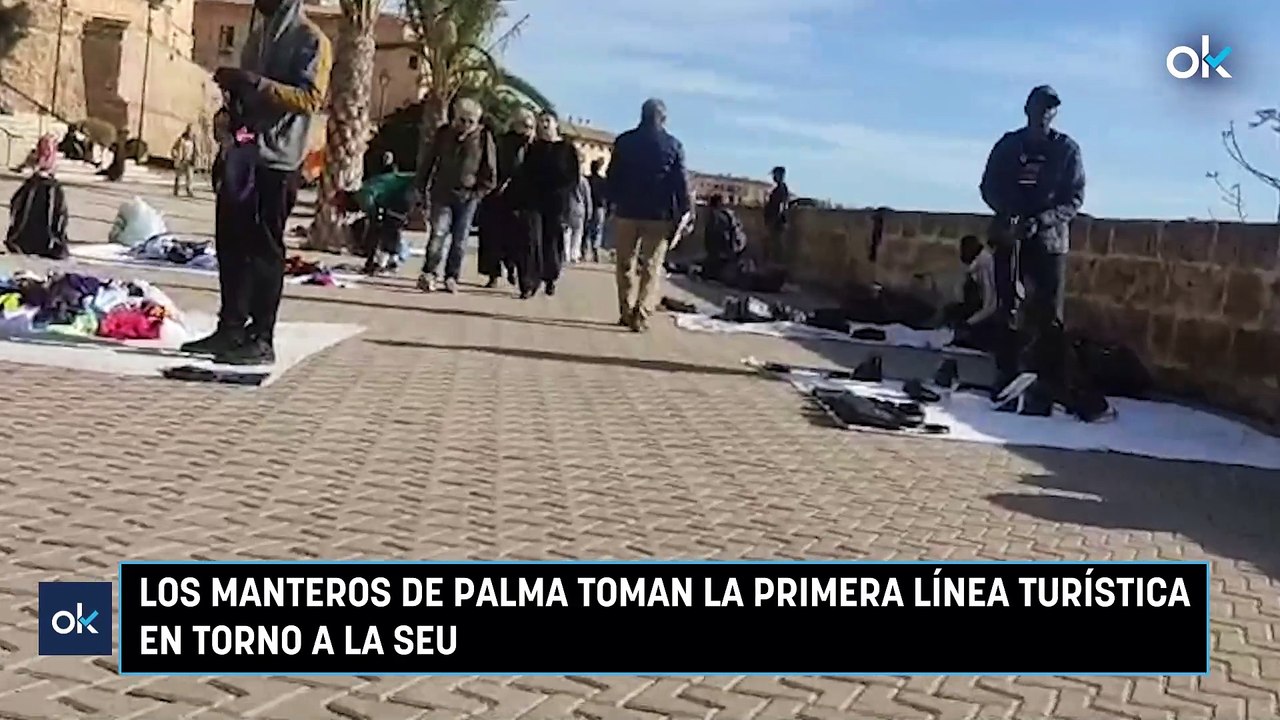 Los manteros de Palma toman la primera línea turística en torno a La Seu